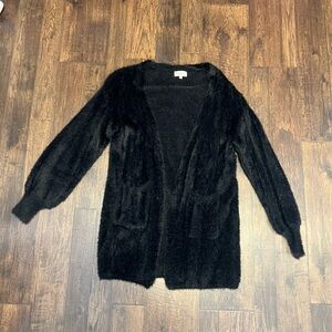ADORA Black Fuzzy Open Cardigan Size Women’s Medium